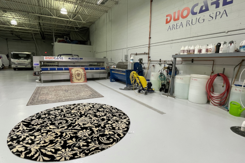 Area Rugs Drying in Duo Care Warehouse